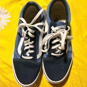 Blue and White Vans-Size 3 kids